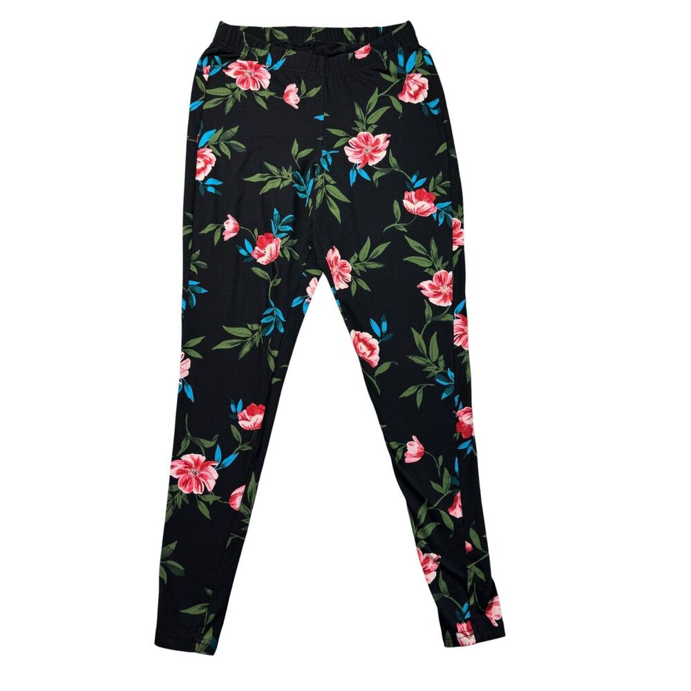 Torrid Leggings Women's 0 Black Floral Stretch Casual Career Active Comfy Pants